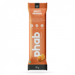 Phab Energy Bars – No Preservatives, No Artificial Sweeteners, Zero Trans Fats & Goodness of Honey: Pack of 6x 35g (ZESTY ORANGE)
