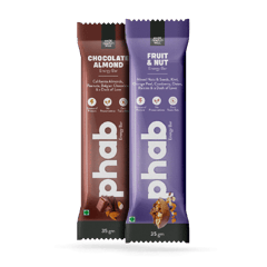 Phab Energy Bars – No Preservatives, No Artificial Sweeteners, Zero Trans Fats & Goodness of Honey (Pack of 6) (Variety Pack)