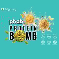 Phab Protein Bombs : >50% Nuts, 20% Protein, <1gm Sugar - Pack of 12x 15gm (Almond Butter)