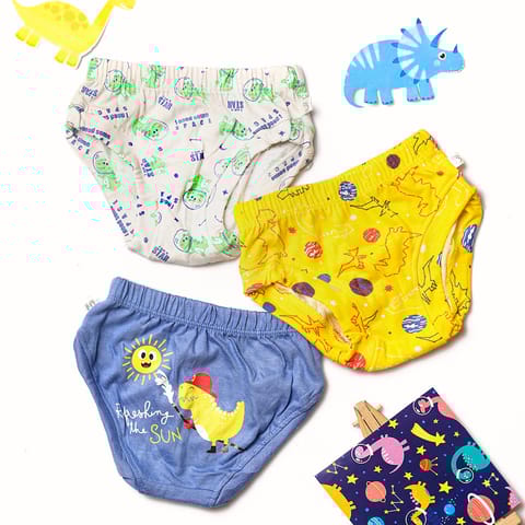 Super Bottoms Finding Dino Unisex Toddler Briefs - Pack of 3