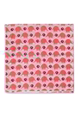 The Mama Project Pink Elephant Love Organic Muslin Swaddle Sheet