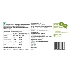 GO DESi Kaccha Aam, Pack of 40 Pieces, Desi popz, Sour Kachha Aam Candies, Lollipop, Khatta pop, Raw Mango Candy, Fruit Snacks, 360 gm