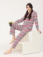 The Mom Store Rudolph Maternity and Nursing Sweatshirt Pajama Set