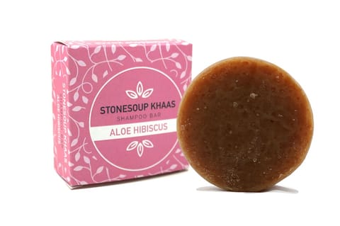 Stonesoup Khaas Shampoo Bar - Aloe Hibiscus, 100gm bar
