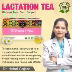TEACURRY Mothers Tea for Breastfeeding Moms (1 Month pack | 30 Tea Bags) - Helps with Lactation Tea (with Diet Chart)