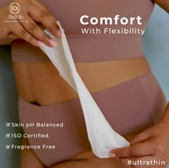 Be Me - Sanitary Pads for Women - Single Wing - For Moderate & Heavy Flow - With Brown Disposal Pouches, Rash Free, Biodegradable, Anti Bacterial Napkin (Regular- Pack of 12 Pads)