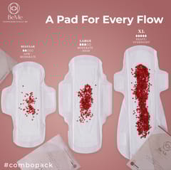 Be Me - Sanitary Pads for Women - LARGE (Moderate - Heavy Flow) - Pack of 60 Pads - With Disposal Pouches, Rash Free, Biodegradable, Anti Bacterial Napkins