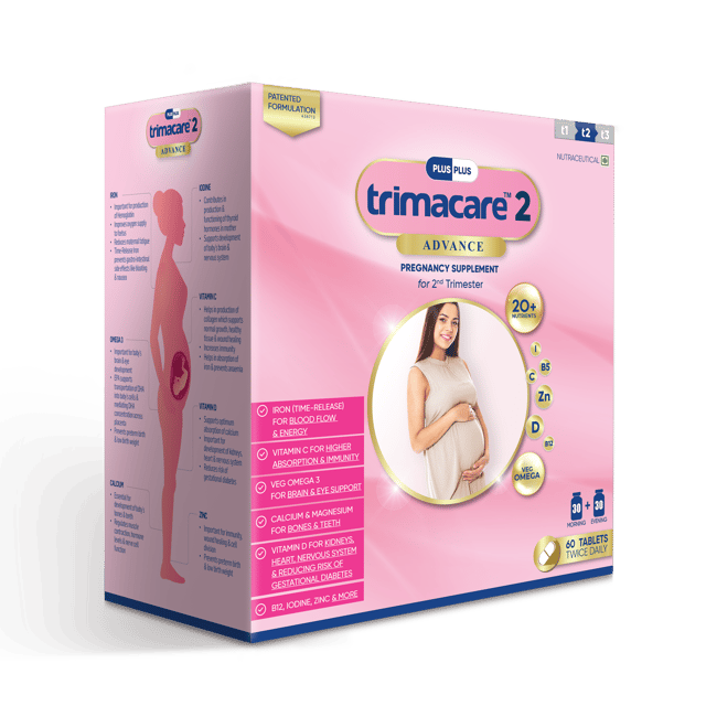 TRIMACARE™ 2 Advance Prenatal vitamins for Pregnancy | Folic Acid | DHA | Iron | Calcium Magnesium | Vitamin D | Omega-3 Fatty Acids |Second Trimester