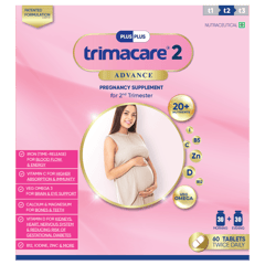 TRIMACARE™ 2 Advance Prenatal vitamins for Pregnancy | Folic Acid | DHA | Iron | Calcium Magnesium | Vitamin D | Omega-3 Fatty Acids |Second Trimester