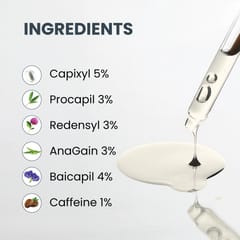 DHI Hair Growth Serum with 5% Capixyl, 3% Procapil, 3% Redensyl, 3% Anagain, 4% Baicapil & 1% Caffeine |19% Hair Growth Actives | For Hair Fall Control | Promotes Hair Growth | Increase Hair Density | For Men and Women | 30 ml