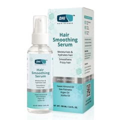 DHI Smoothing Hair Serum For Dry & Frizzy Hair | Moisturises & Hydrates Hair | Smoothness Hair Texture | Enriched with Sweet Almond Oil, Saw Palmetto, Argan Oil & Jojoba Oil | Antioxidant Properties | For Men & Women | Sulphate & Paraben Free | 100 ml